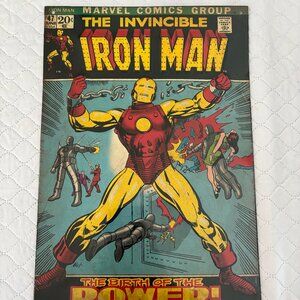 The Invincible Iron Man The Birth of The Power 9x13 Collectible Tin Wall Decor